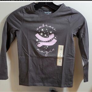 Cat & Jack Girls' Long Sleeve Shirts, sz S(6/6X), Gray Embrace   NWT​ $5 SALE​